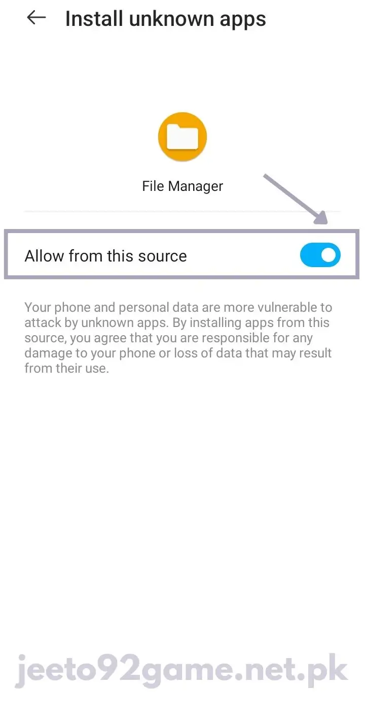 Allow File Manager to Install APK