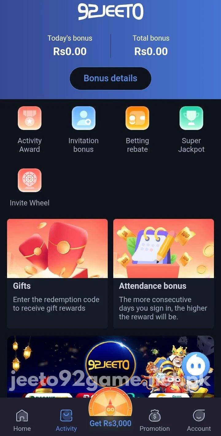 Jeeto92 Game Activity