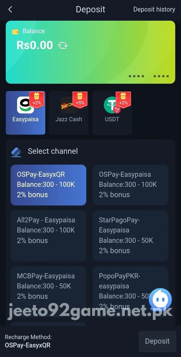 Jeeto92 Game Deposit